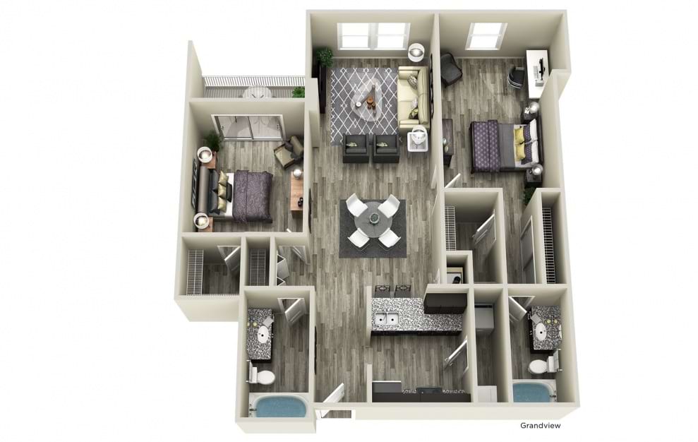 Grandview One Two BR Apartments In Downtown Nashville TN Layouts