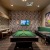 Downtown Nashville TN Apartments for Rent - Cumberland on Church - Game Room with Pool Table, Booth, Side Tables, and TV